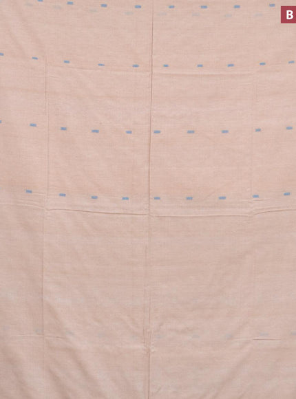 Bengal soft cotton saree beige and blue with thread woven buttas and simple border - {{ collection.title }} by Prashanti Sarees