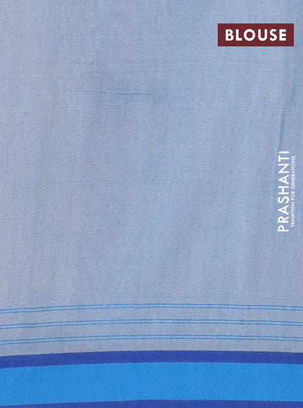 Bengal soft cotton saree beige and blue with thread woven buttas and simple border - {{ collection.title }} by Prashanti Sarees