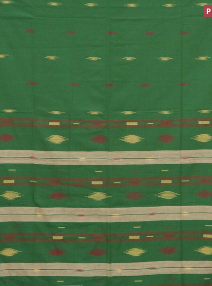 Bengal soft cotton saree green and maroon with thread woven buttas and contrast border - {{ collection.title }} by Prashanti Sarees