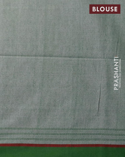 Bengal soft cotton saree grey and green shade with thread woven buttas and simple border - {{ collection.title }} by Prashanti Sarees