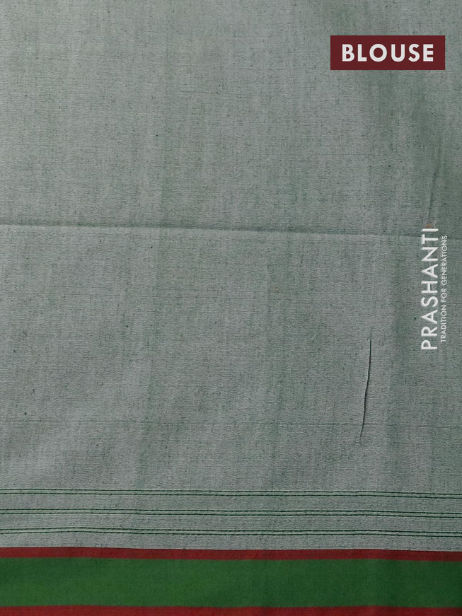 Bengal soft cotton saree grey and green shade with thread woven buttas and simple border - {{ collection.title }} by Prashanti Sarees