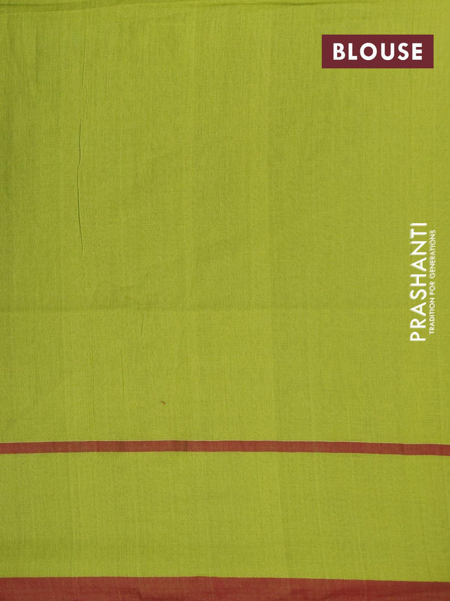 Bengal soft cotton saree light green and maroon with thread woven buttas and simple border - {{ collection.title }} by Prashanti Sarees