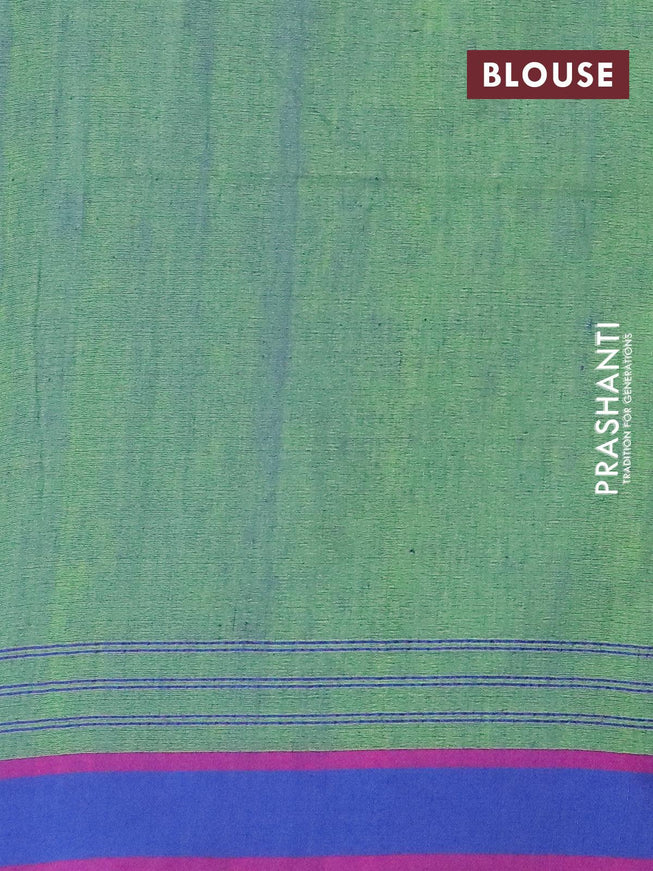 Bengal soft cotton saree light green with thread woven buttas and simple border - {{ collection.title }} by Prashanti Sarees