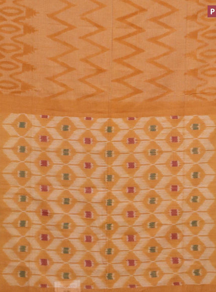 Bengal soft cotton saree mustard shade with allover thread weaves and simple border - {{ collection.title }} by Prashanti Sarees