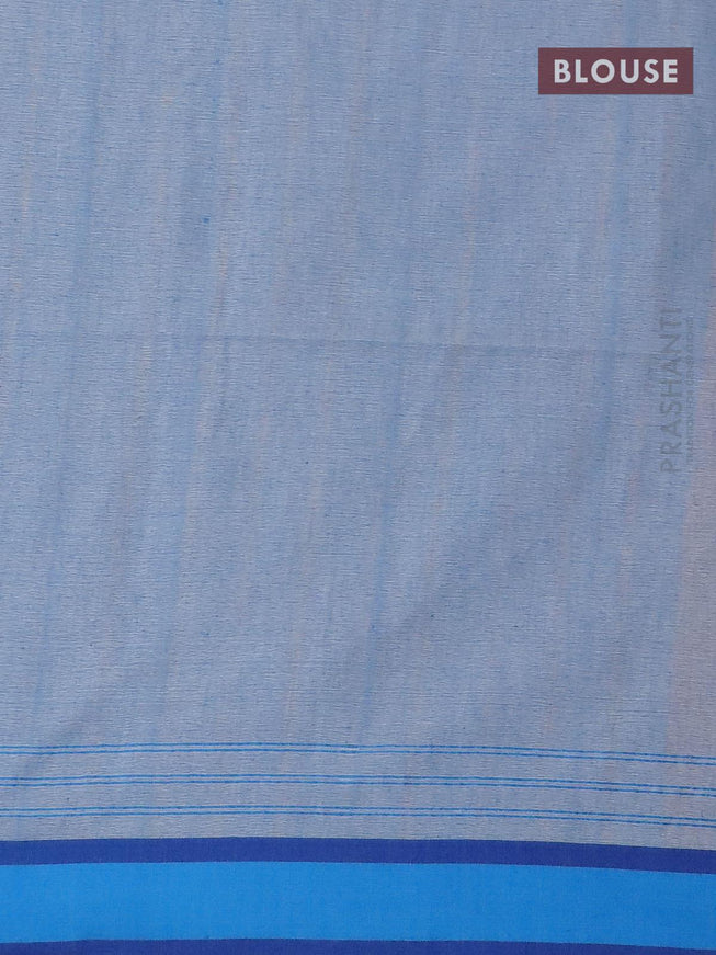 Bengal soft cotton saree pastel peach and light blue with thread woven buttas and simple border - {{ collection.title }} by Prashanti Sarees