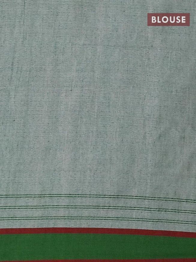 Bengal soft cotton saree peach shade and green with thread woven buttas and simple border - {{ collection.title }} by Prashanti Sarees