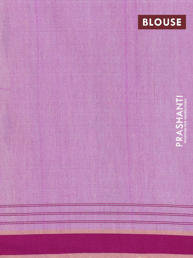 Bengal soft cotton saree peach shade and purple with thread woven buttas and simple border - {{ collection.title }} by Prashanti Sarees