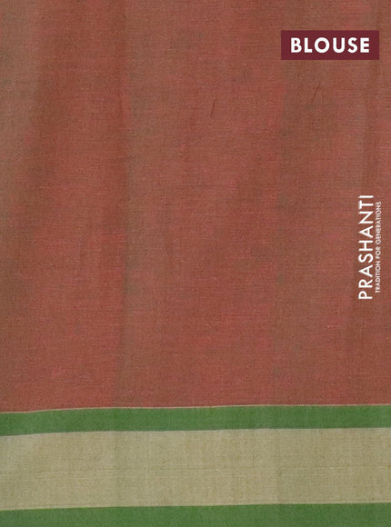 Bengal soft cotton saree pink shade and green shade with thread woven buttas and simple border - {{ collection.title }} by Prashanti Sarees