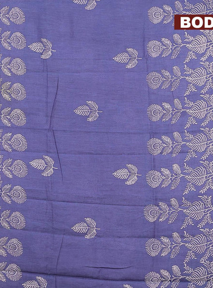 Bhagalpuri saree blue shade with leaf butta prints and zari woven border - {{ collection.title }} by Prashanti Sarees