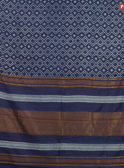 Bhagalpuri saree blue with allover bandhani prints and zari woven border - {{ collection.title }} by Prashanti Sarees