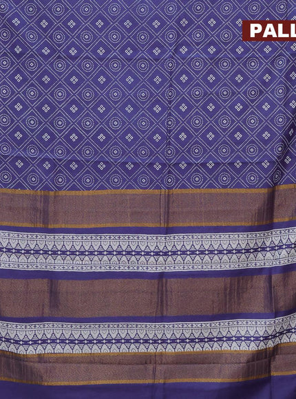 Bhagalpuri saree blue with allover geometric prints and zari woven border - {{ collection.title }} by Prashanti Sarees