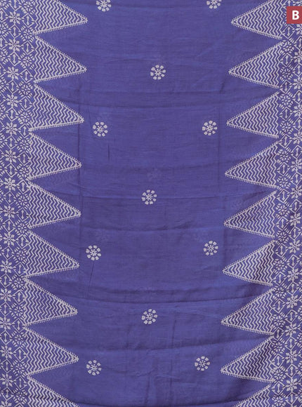 Bhagalpuri saree blue with butta prints and zari woven border - {{ collection.title }} by Prashanti Sarees