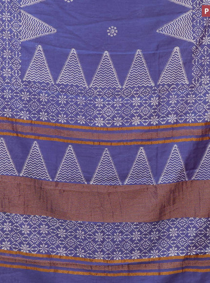 Bhagalpuri saree blue with butta prints and zari woven border - {{ collection.title }} by Prashanti Sarees