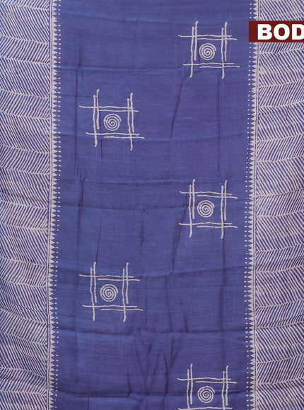 Bhagalpuri saree blue with geometric butta prints and zari woven border - {{ collection.title }} by Prashanti Sarees