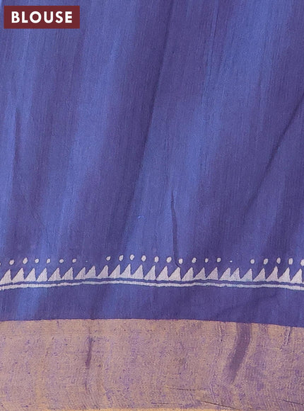 Bhagalpuri saree blue with geometric butta prints and zari woven border - {{ collection.title }} by Prashanti Sarees