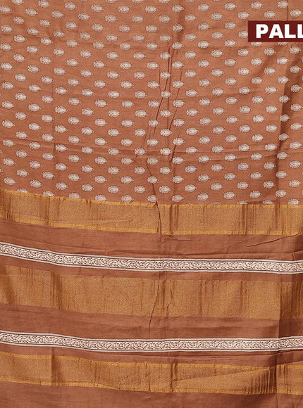 Bhagalpuri saree brown with allover butta prints and zari woven border - {{ collection.title }} by Prashanti Sarees