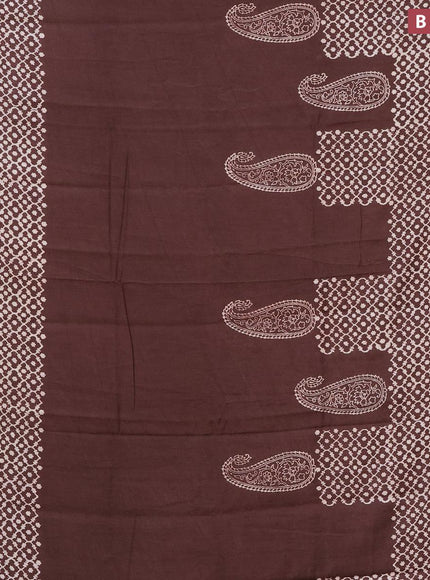 Bhagalpuri saree brown with paisley butta prints and zari woven border - {{ collection.title }} by Prashanti Sarees