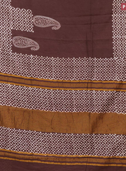 Bhagalpuri saree brown with paisley butta prints and zari woven border - {{ collection.title }} by Prashanti Sarees