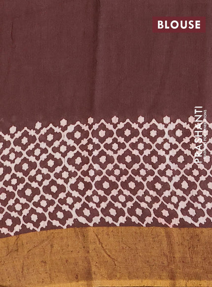 Bhagalpuri saree brown with paisley butta prints and zari woven border - {{ collection.title }} by Prashanti Sarees