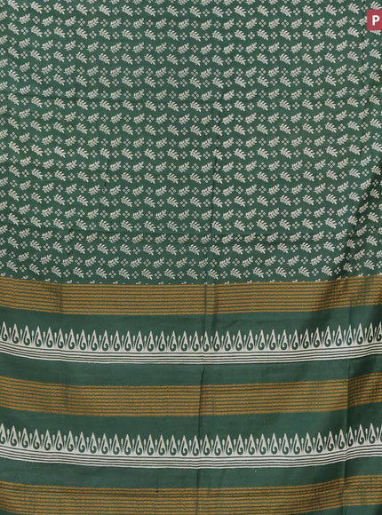 Bhagalpuri saree dark green with allover prints and zari woven border - {{ collection.title }} by Prashanti Sarees