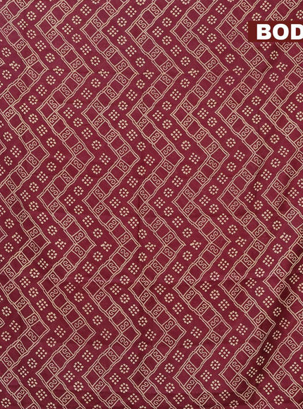 Bhagalpuri saree deep maroon with allover bandhani prints and zari woven border - {{ collection.title }} by Prashanti Sarees