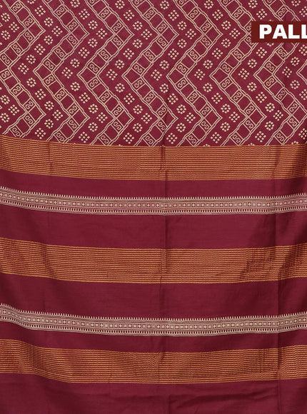 Bhagalpuri saree deep maroon with allover bandhani prints and zari woven border - {{ collection.title }} by Prashanti Sarees