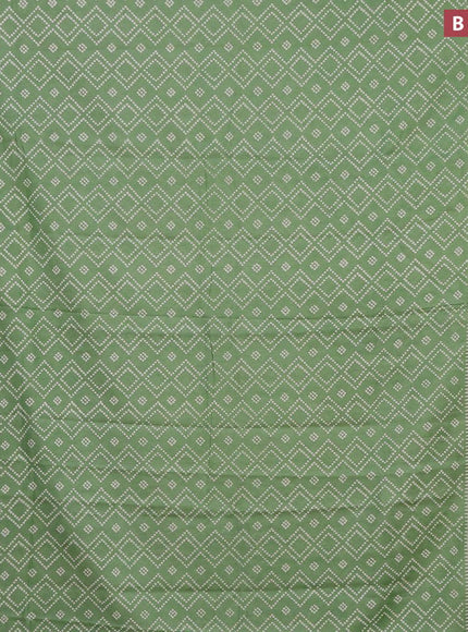 Bhagalpuri saree green shade with allover bandhani prints and zari woven border - {{ collection.title }} by Prashanti Sarees