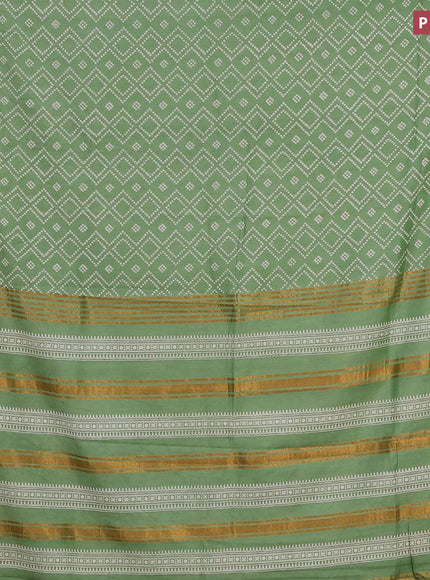 Bhagalpuri saree green shade with allover bandhani prints and zari woven border - {{ collection.title }} by Prashanti Sarees