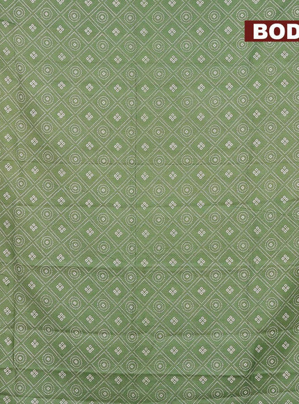 Bhagalpuri saree green with allover geometric prints and zari woven border - {{ collection.title }} by Prashanti Sarees