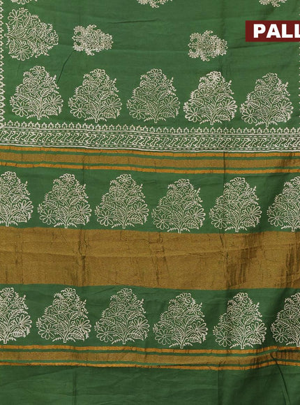 Bhagalpuri saree green with butta prints and zari woven border - {{ collection.title }} by Prashanti Sarees