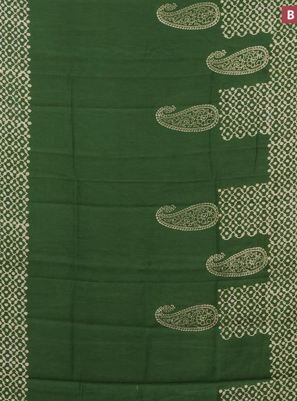 Bhagalpuri saree green with paisley butta prints and zari woven border - {{ collection.title }} by Prashanti Sarees