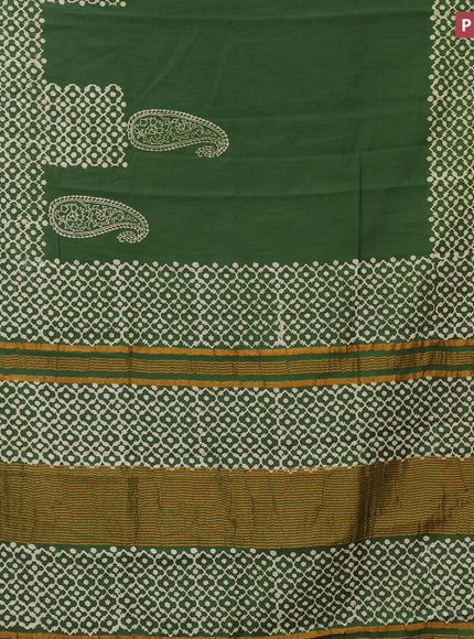 Bhagalpuri saree green with paisley butta prints and zari woven border - {{ collection.title }} by Prashanti Sarees