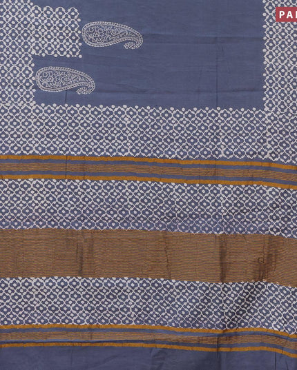 Bhagalpuri saree grey with paisley butta prints and zari woven border - {{ collection.title }} by Prashanti Sarees