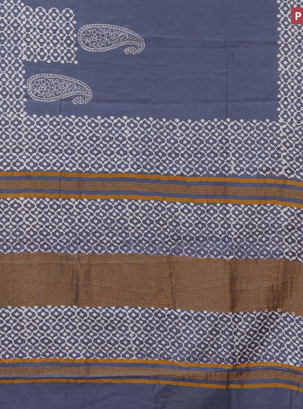 Bhagalpuri saree grey with paisley butta prints and zari woven border - {{ collection.title }} by Prashanti Sarees