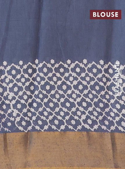 Bhagalpuri saree grey with paisley butta prints and zari woven border - {{ collection.title }} by Prashanti Sarees