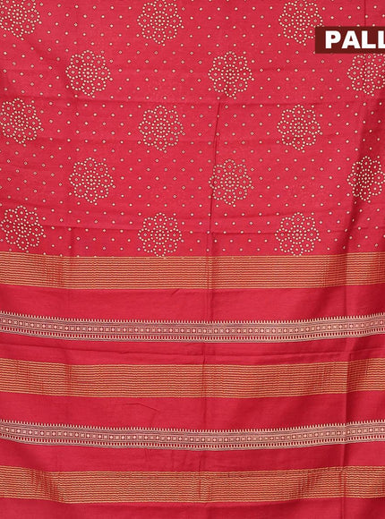 Bhagalpuri saree kum kum red with allover bandhani prints and zari woven border - {{ collection.title }} by Prashanti Sarees