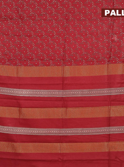 Bhagalpuri saree maroon with allover geometric prints and zari woven border - {{ collection.title }} by Prashanti Sarees