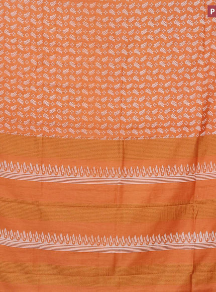 Bhagalpuri saree orange shade with allover prints and zari woven border - {{ collection.title }} by Prashanti Sarees