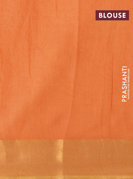 Bhagalpuri saree orange shade with allover prints and zari woven border - {{ collection.title }} by Prashanti Sarees