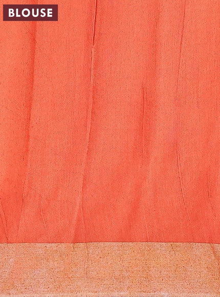 Bhagalpuri saree orange with allover bandhani prints and zari woven border - {{ collection.title }} by Prashanti Sarees