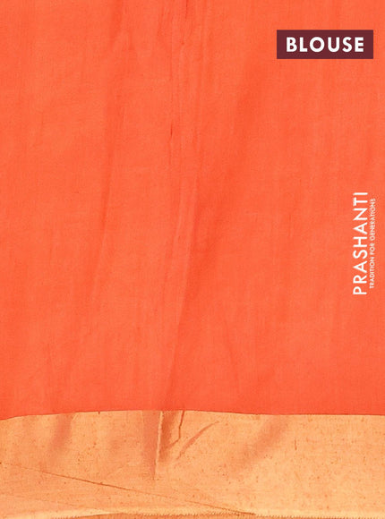 Bhagalpuri saree orange with allover butta prints and zari woven border - {{ collection.title }} by Prashanti Sarees