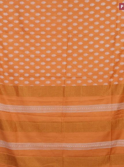 Bhagalpuri saree pale orange with allover butta prints and zari woven border - {{ collection.title }} by Prashanti Sarees