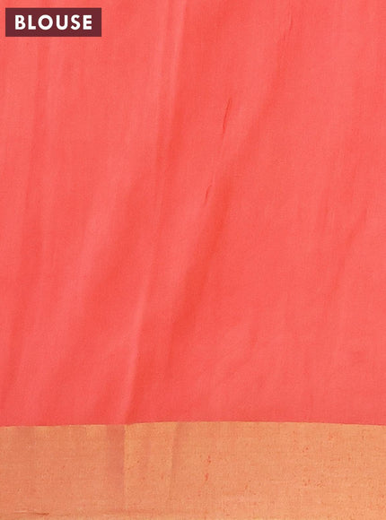 Bhagalpuri saree peach orange shade with allover prints and zari woven border - {{ collection.title }} by Prashanti Sarees