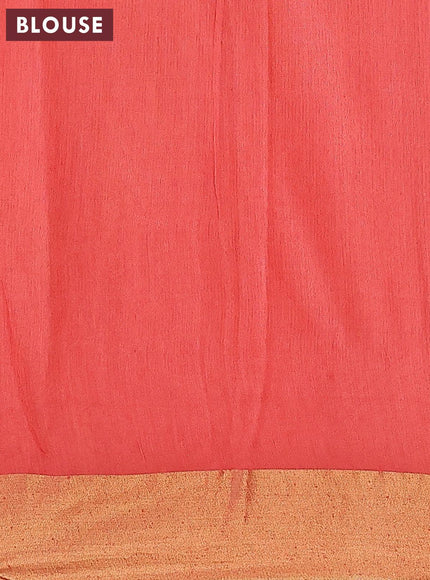 Bhagalpuri saree peach shade with allover butta prints and zari woven border - {{ collection.title }} by Prashanti Sarees