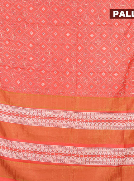 Bhagalpuri saree peach shade with allover geometric prints and zari woven border - {{ collection.title }} by Prashanti Sarees