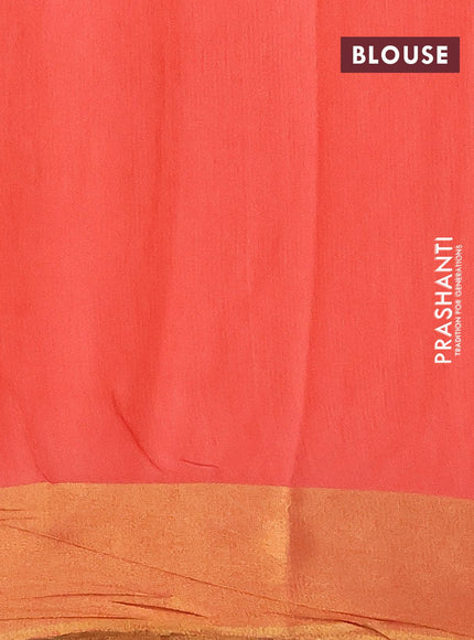 Bhagalpuri saree peach shade with allover prints and zari woven border - {{ collection.title }} by Prashanti Sarees