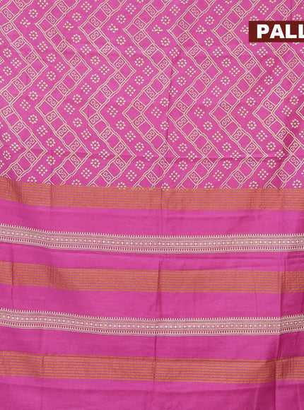 Bhagalpuri saree pink shade with allover bandhani prints and zari woven border - {{ collection.title }} by Prashanti Sarees