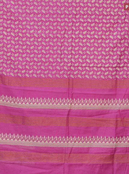 Bhagalpuri saree pink shade with allover prints and zari woven border - {{ collection.title }} by Prashanti Sarees