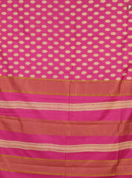 Bhagalpuri saree pink with allover butta prints and zari woven border - {{ collection.title }} by Prashanti Sarees