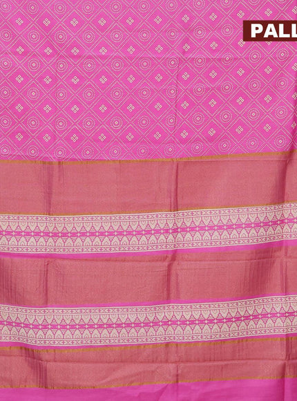 Bhagalpuri saree pink with allover geometric prints and zari woven border - {{ collection.title }} by Prashanti Sarees